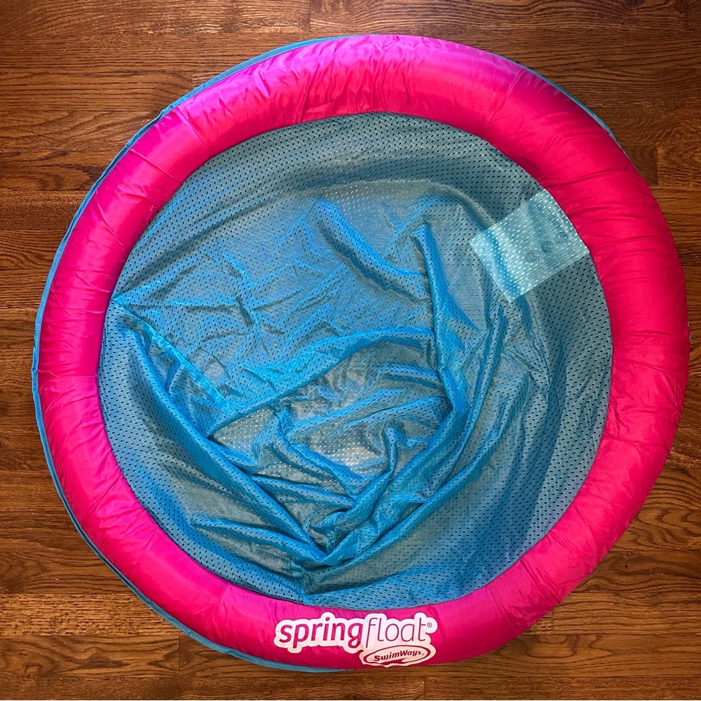 SwimWays Spring Float - Adult Pool Lounger- Pink and Turquoise